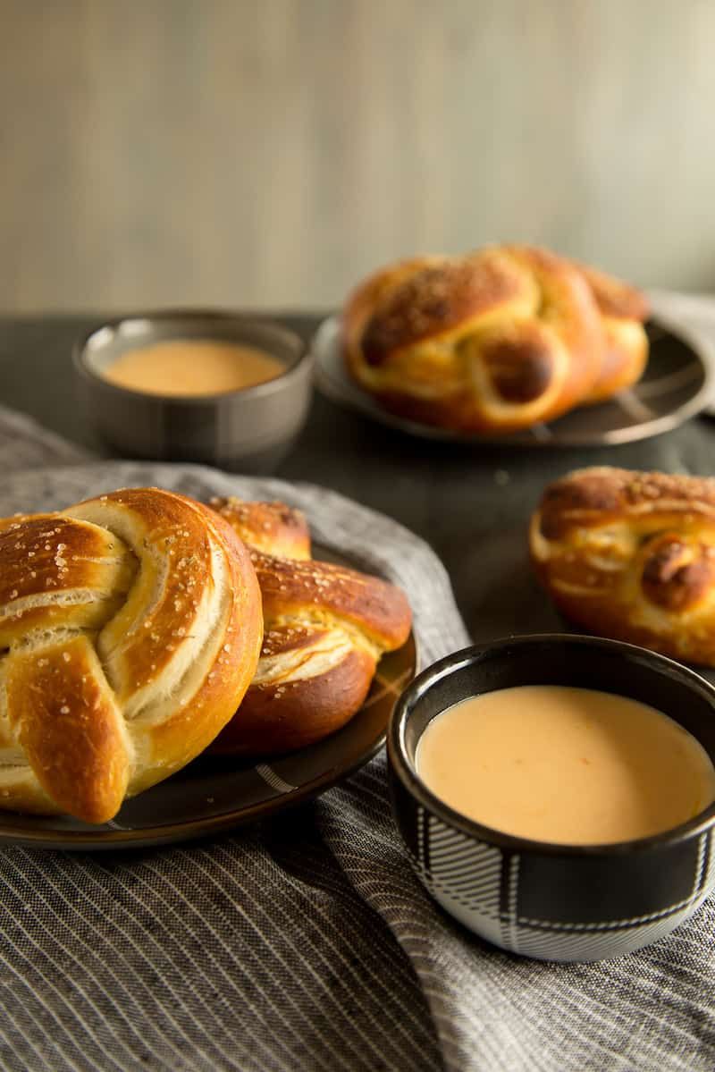 Soft Pretzels with Cheese Whiz