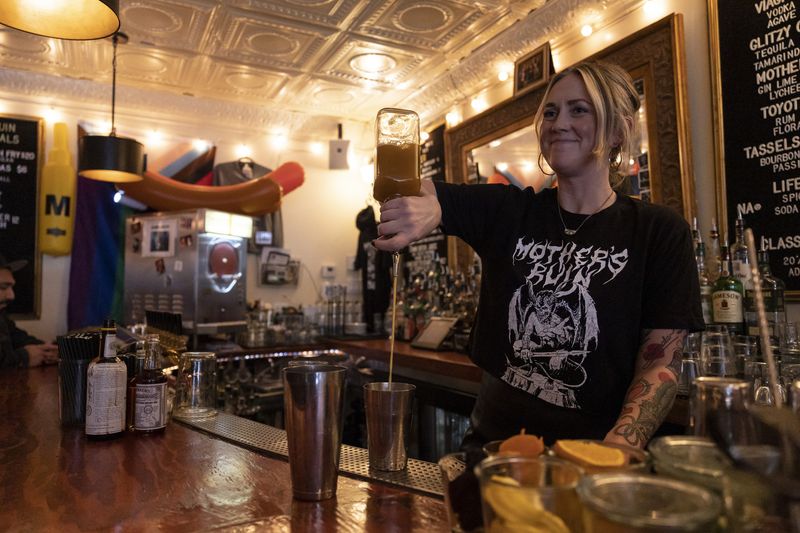 Malört Shot at a Neighborhood Bar