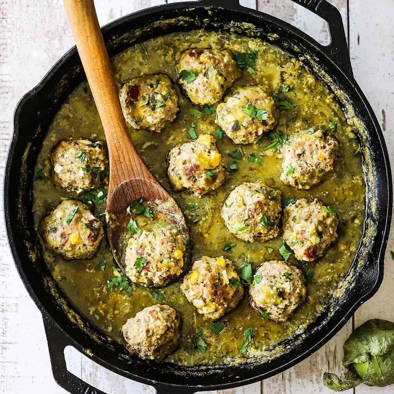 Salsa Verde Turkey Meatballs