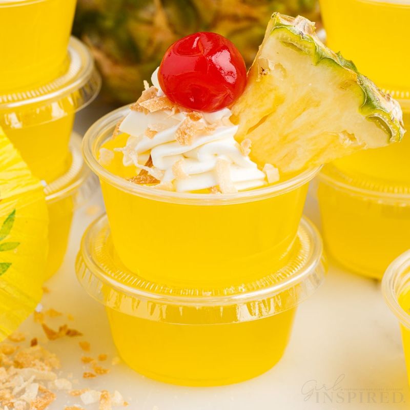 Piña Colada Jello Shots (Mocktail Friendly)