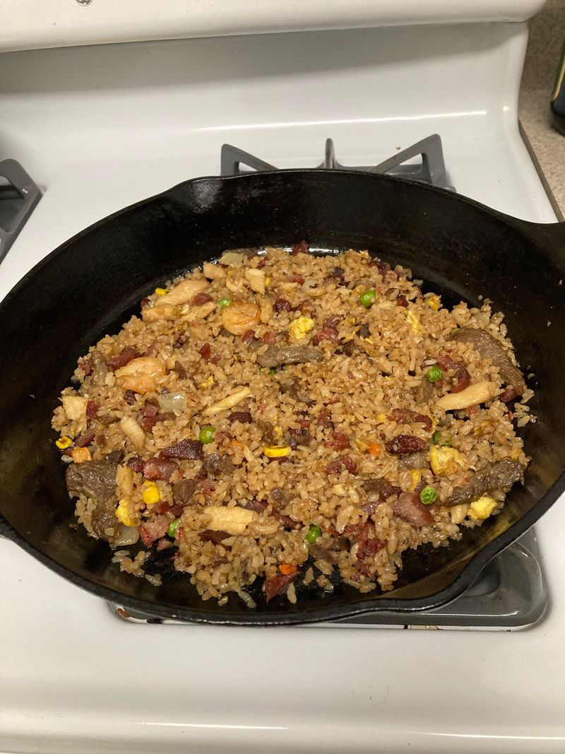 Reviving Leftover Rice In A Pan