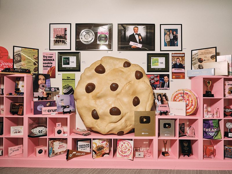 The cookies are intentionally oversized