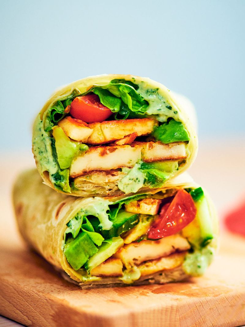 Crispy Halloumi Wraps