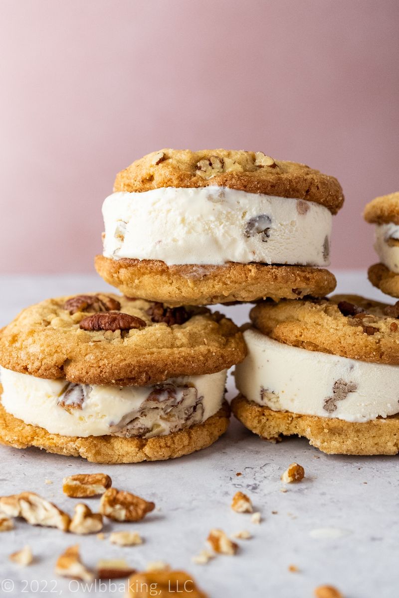 Butter Pecan Ice Cream Sandwiches