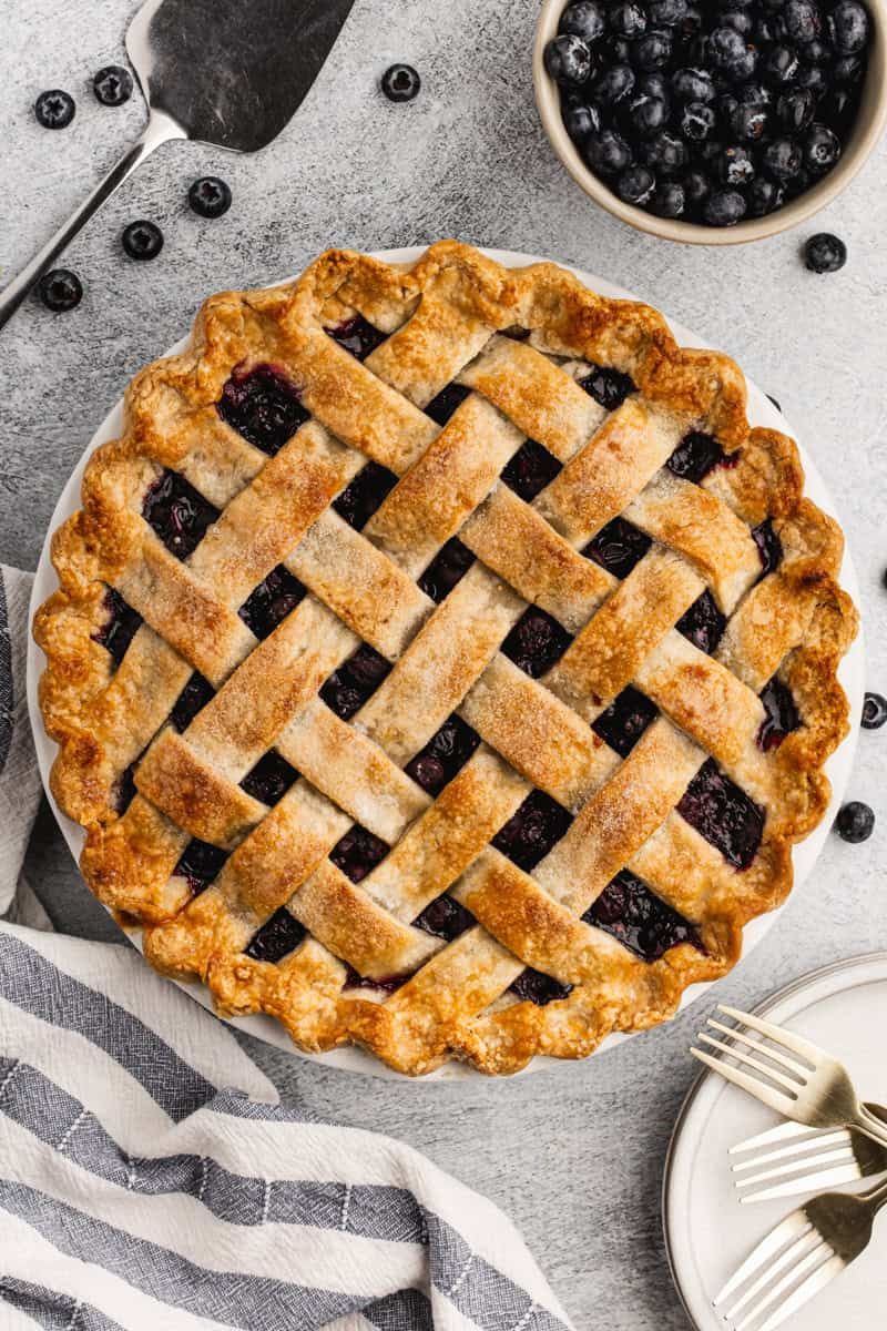 Bakery Style Blueberry Pie