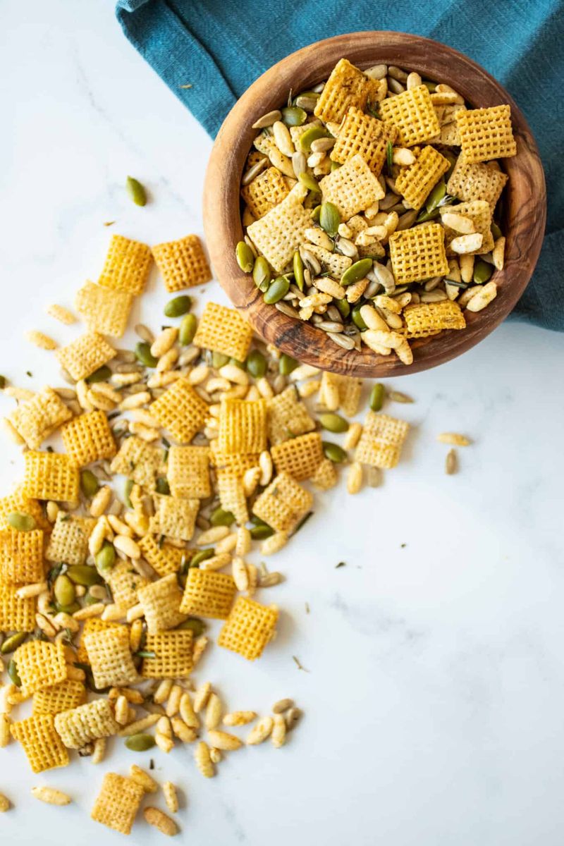 Plain corn chex-style cereal