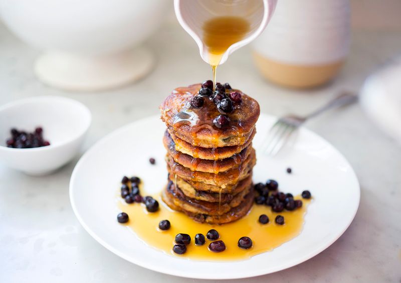 Huckleberry Pancakes With Whipped Butter