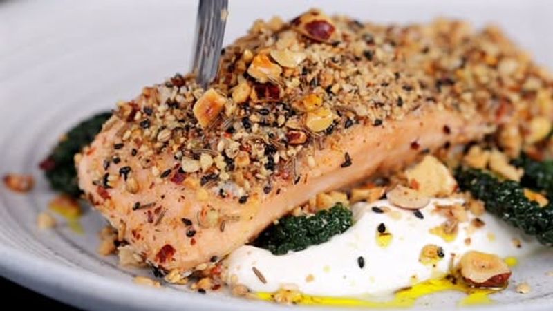 Hazelnut-crusted Chinook Salmon