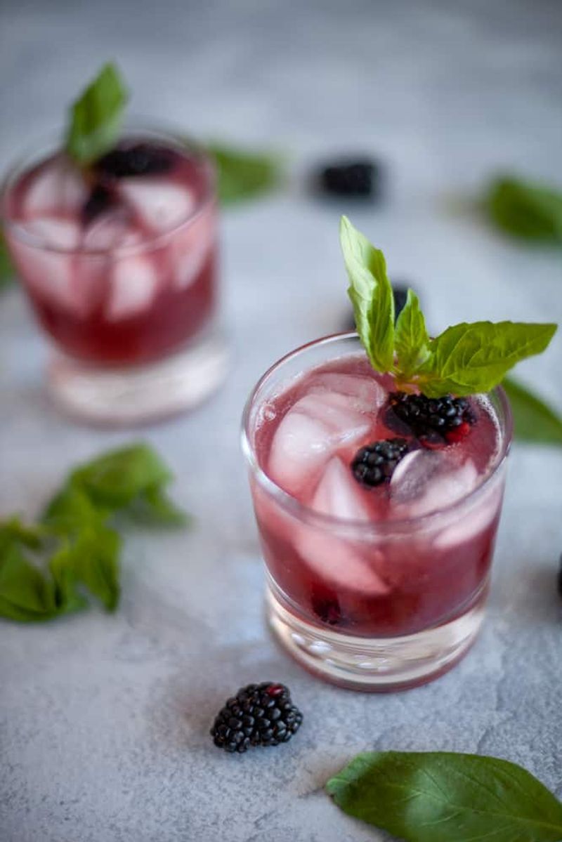 Blackberry Basil Lemonade Fizz