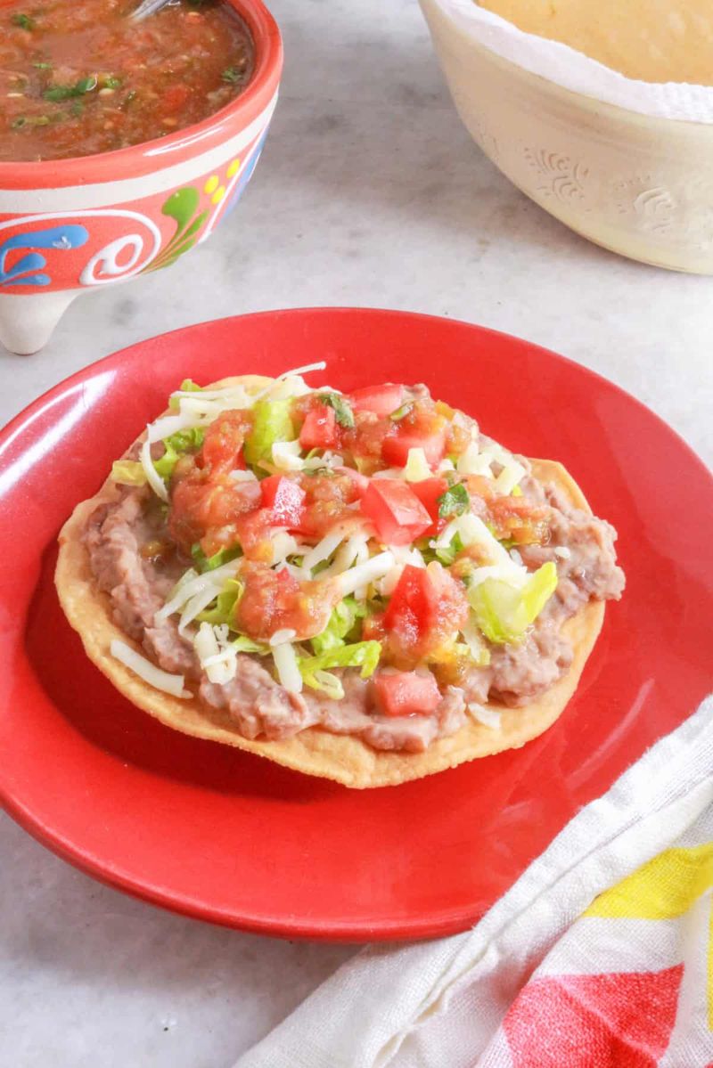 Crispy Tostadas with Refried Beans