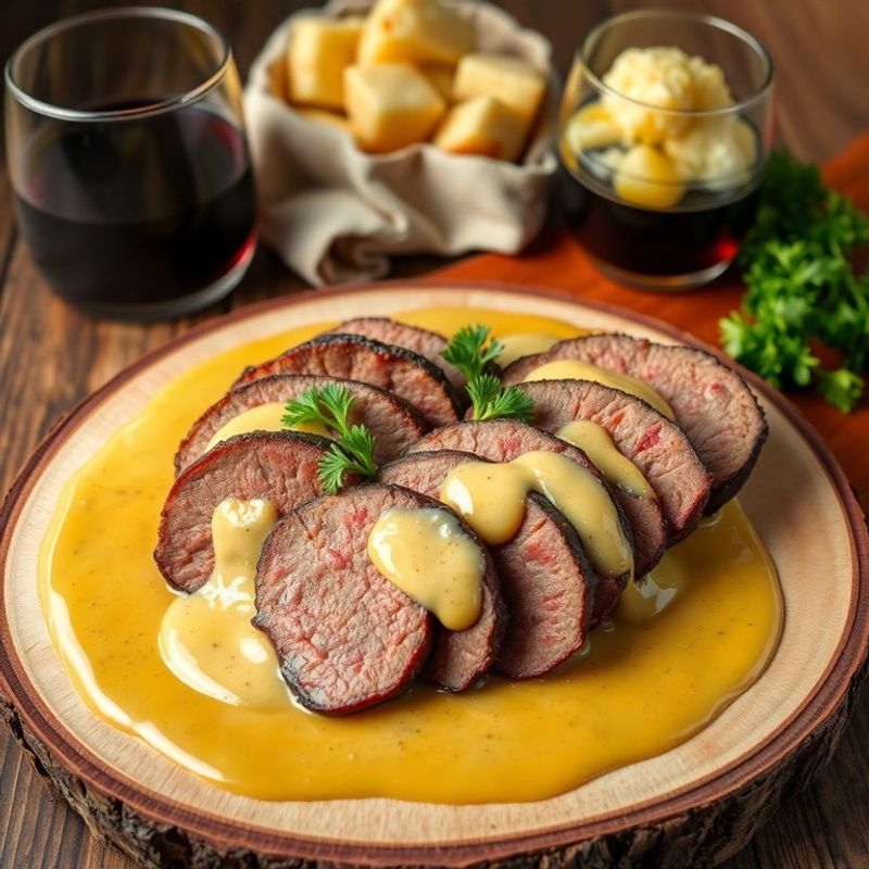 Beef Tongue With Mustard Sauce