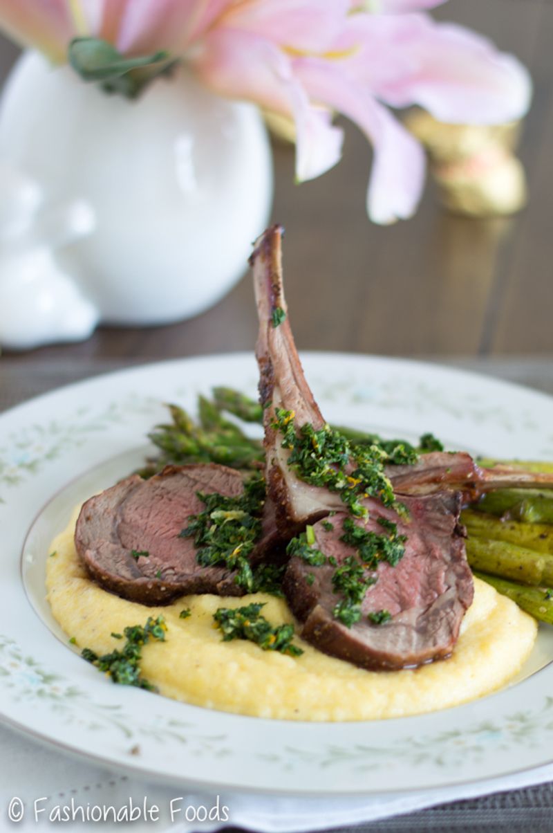 Roasted Rack of Lamb with Mint Gremolata