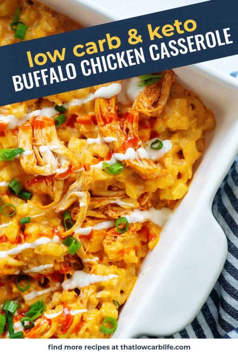 Buffalo Chicken Cauliflower Casserole