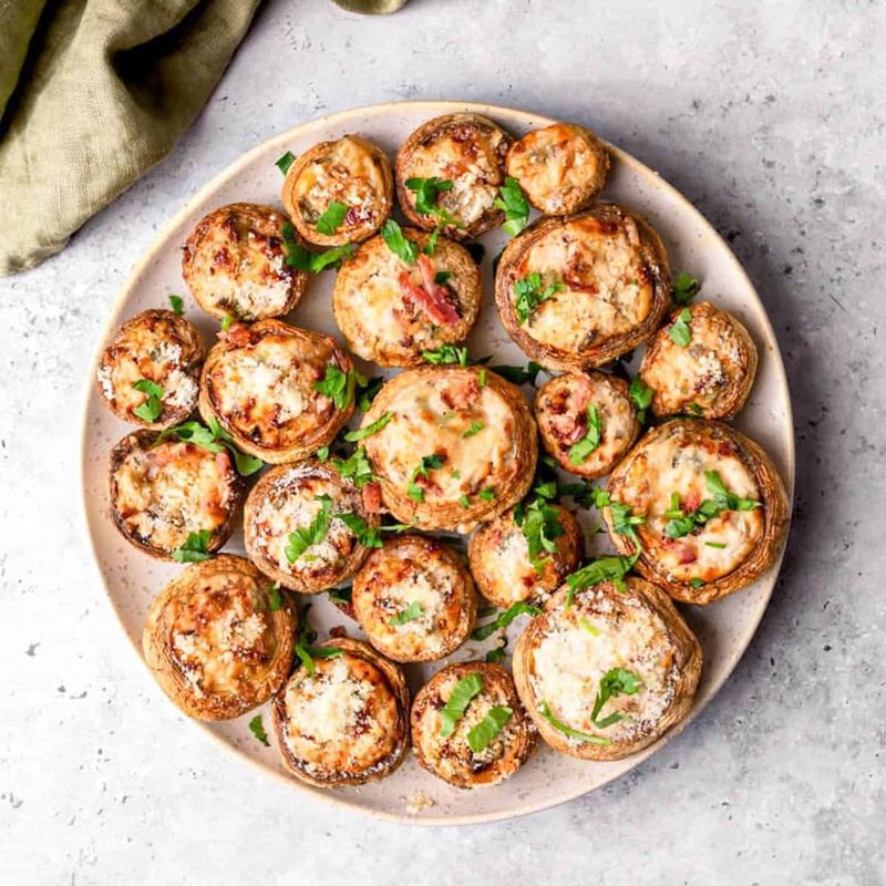 Air Fryer Stuffed Mushrooms