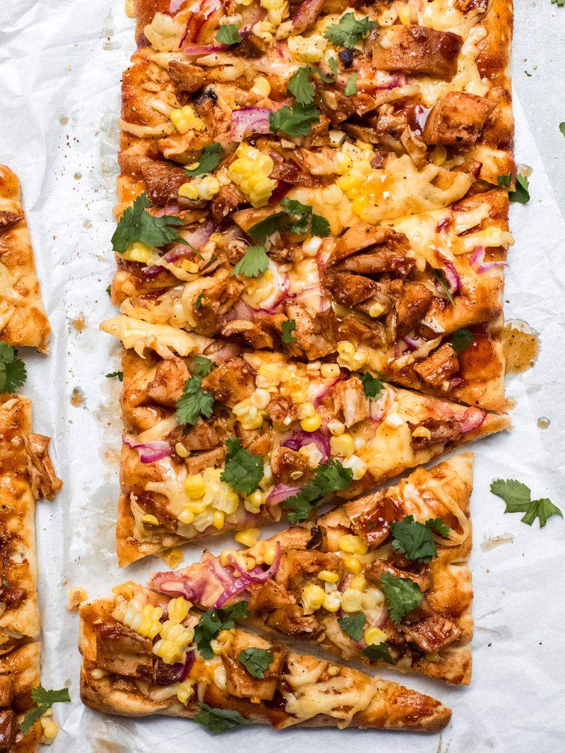 BBQ Chicken Flatbread Squares