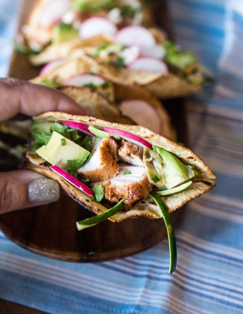 Farmers Market Chicken Tacos With Quick Pickled Veg