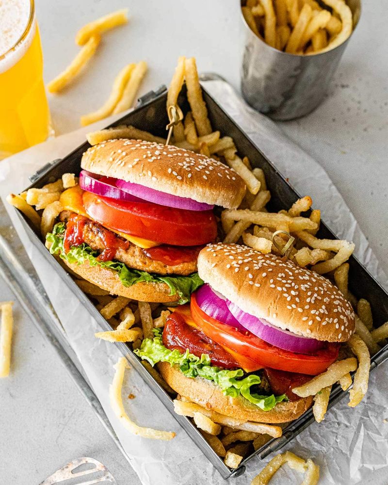 Turkey Burgers With Oven Fries