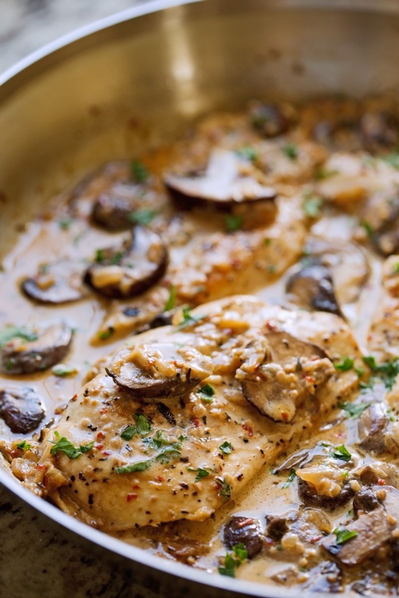One Pan Creamy Mushroom Chicken