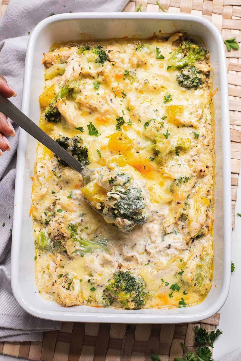 Quinoa Chicken Casserole with Broccoli and Pumpkin