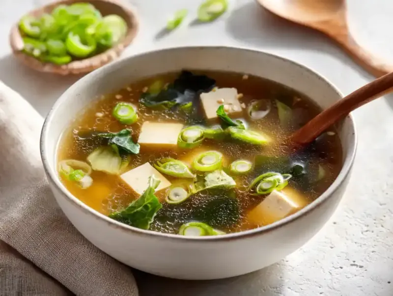 Miso Soup with Tofu and Greens