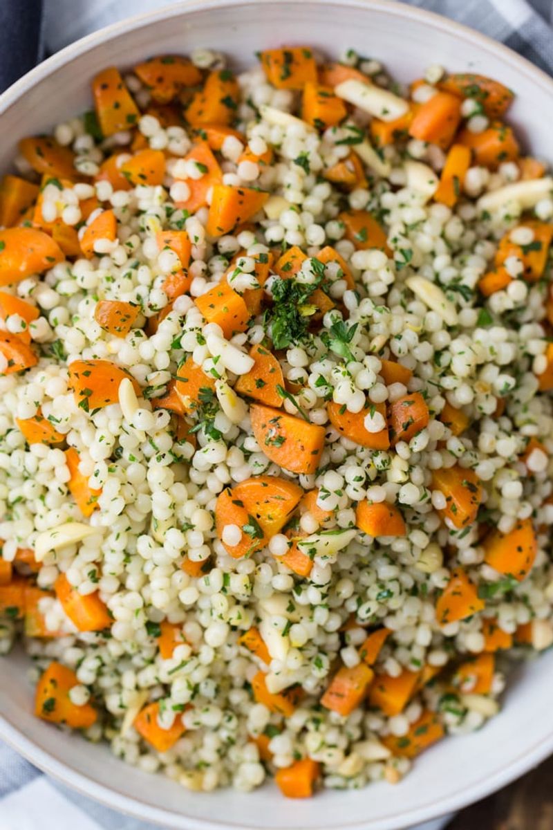 Roasted Carrot and Olive Couscous Salad