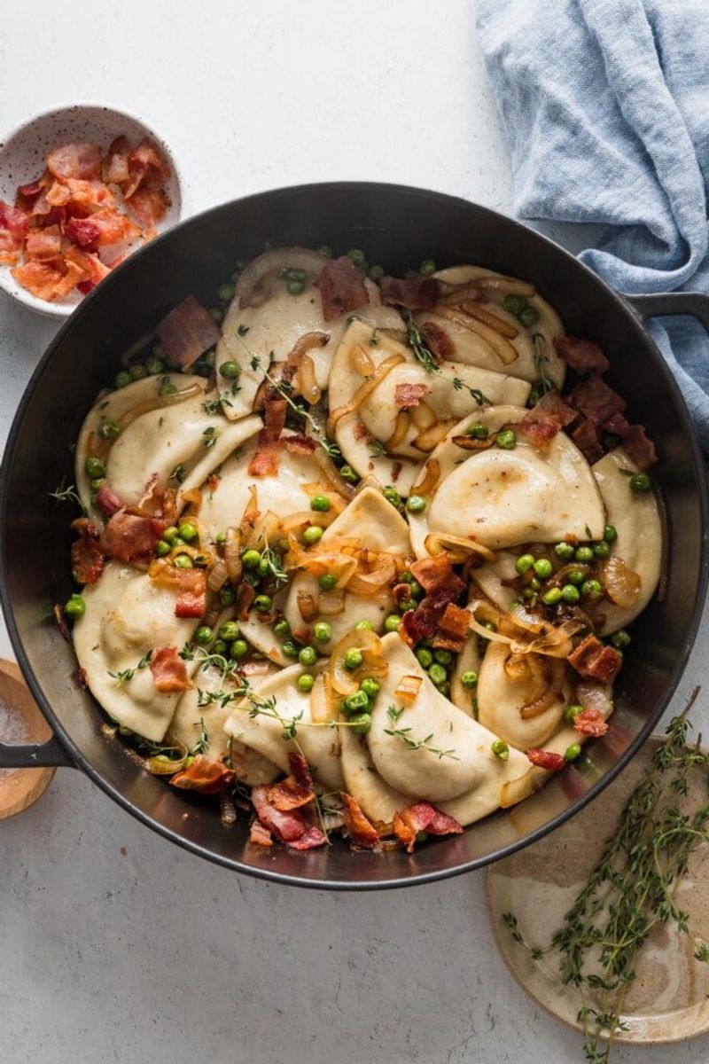 Pan-Fry with Caramelized Onions and Bacon