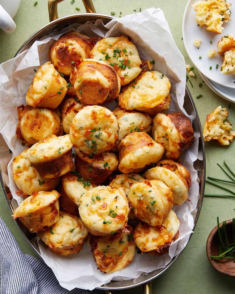 Savory cheddar and chive muffins