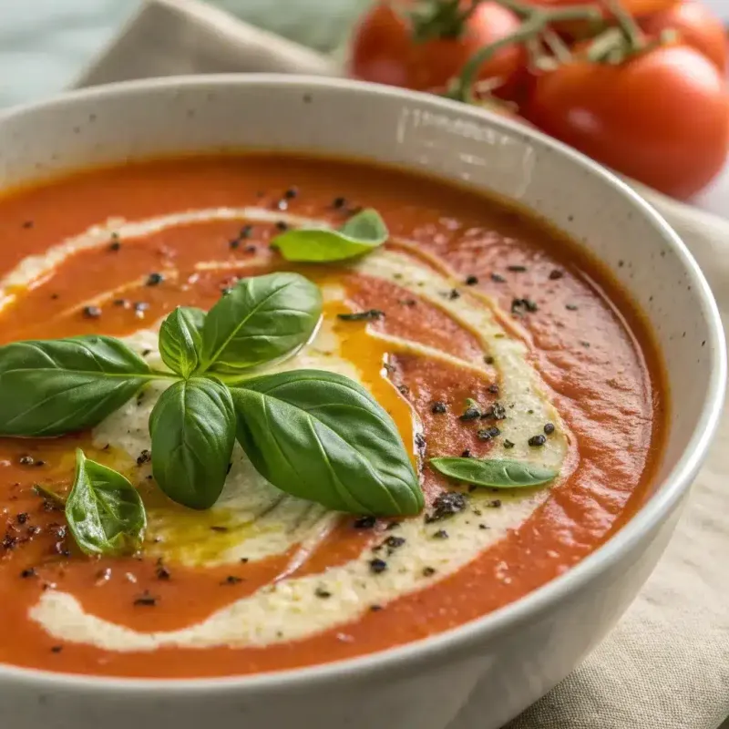 Tomato Basil Soup With a Butter Finish