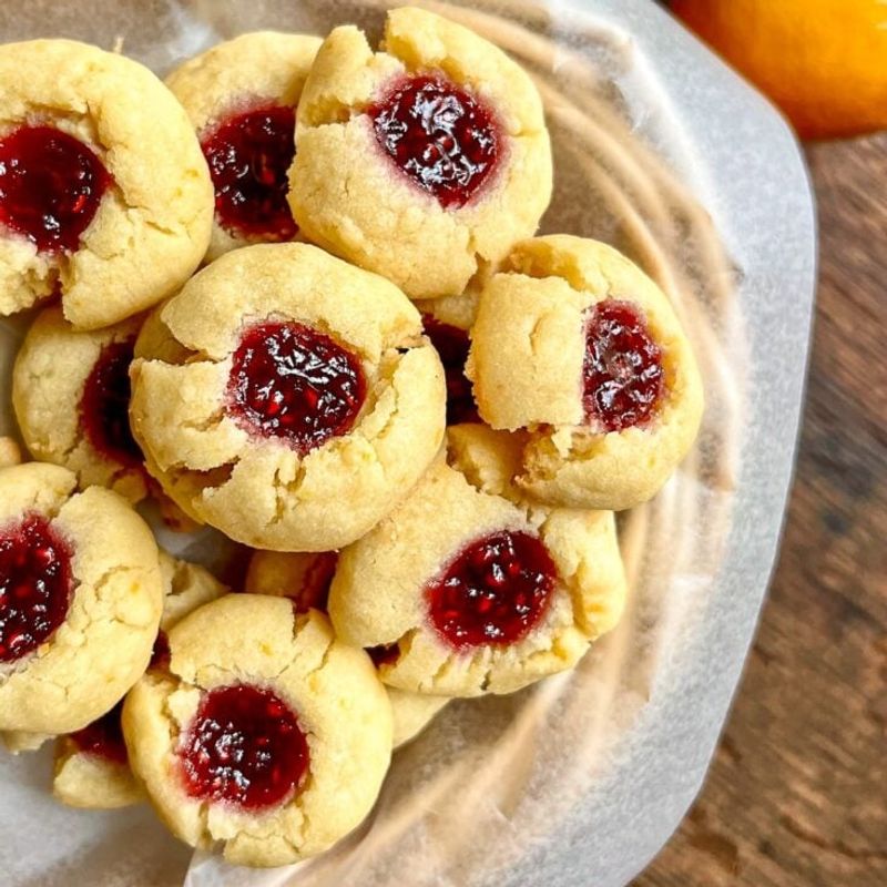 Raspberry Lemonade Thumbprint Cookies