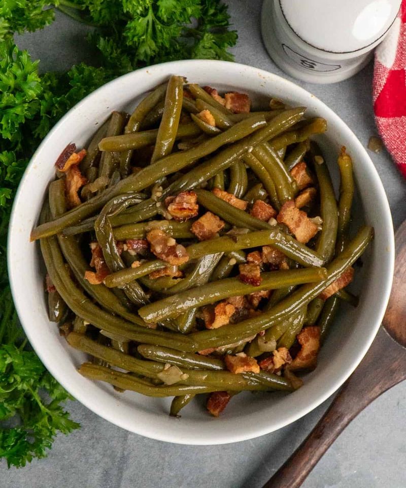 Green Beans Braised with Bacon