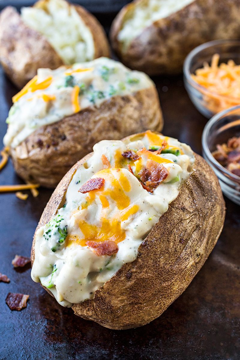 Chicken And Broccoli Stuffed Potatoes