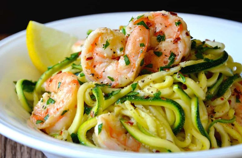 Garlicky Buttered Shrimp Scampi Zoodles