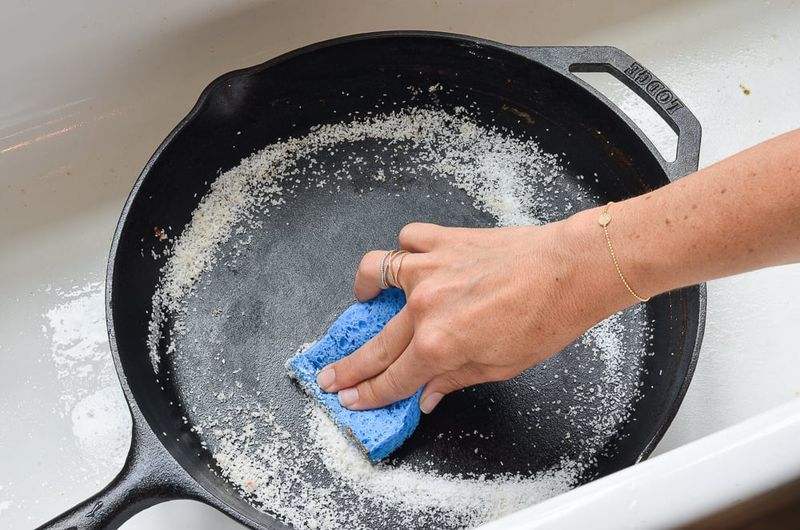 Using Salt To Scrub Cast Iron