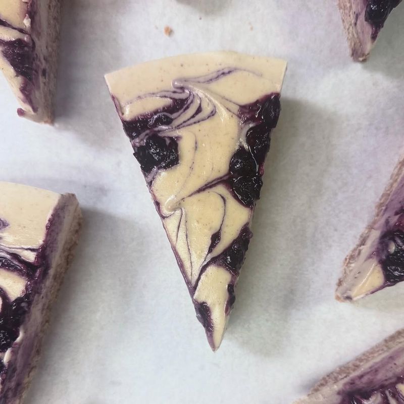 Blueberry Lavender Swirl Cheesecake