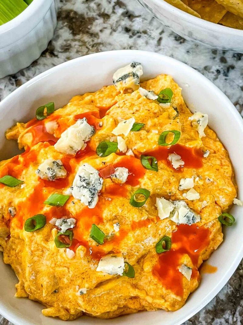 Buffalo Ranch Chicken Dip (Slow Cooker Optional)