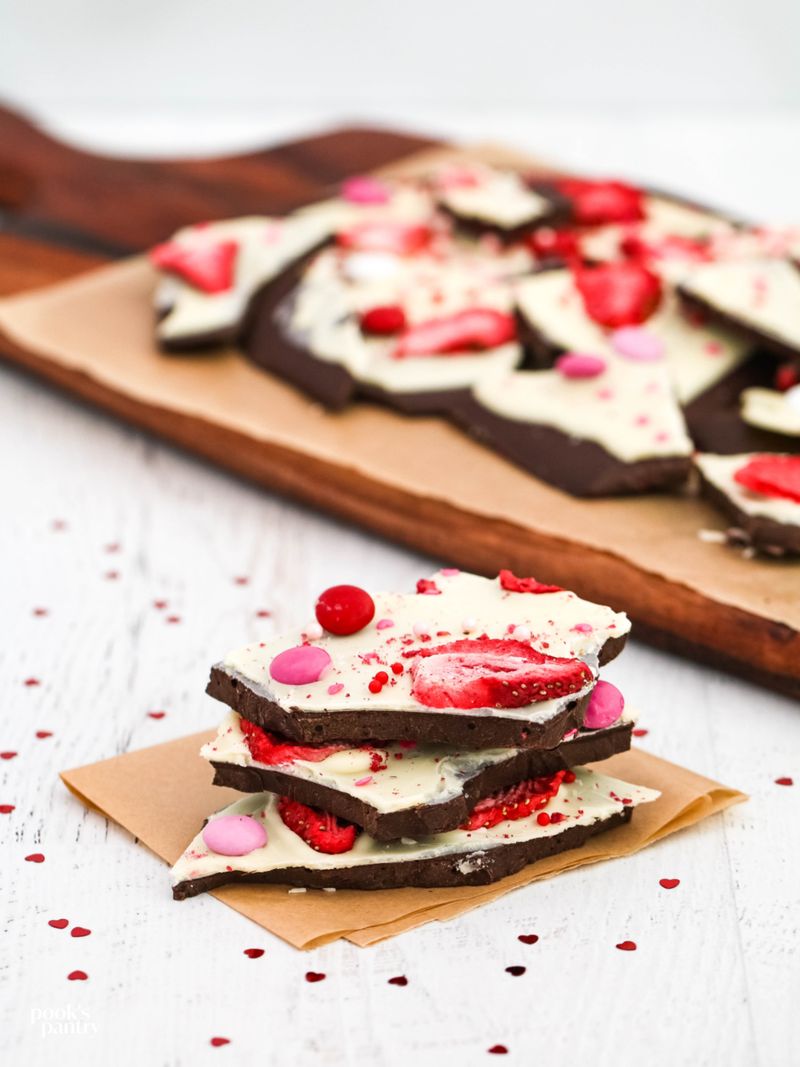 Chocolate Bark With Valentine Mix-Ins
