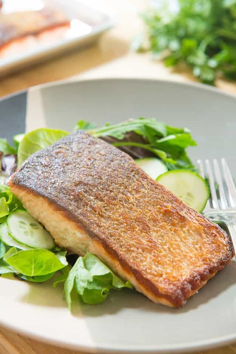 Crispy Skin Salmon With Pan Sauce
