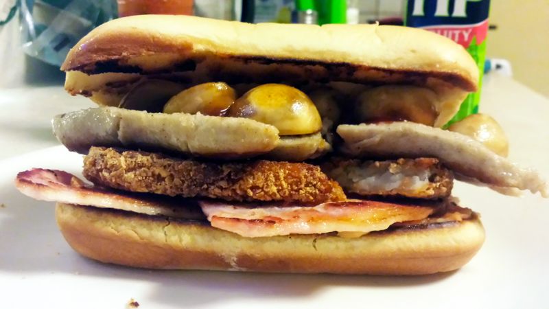 Breakfast Bangers in a Roll