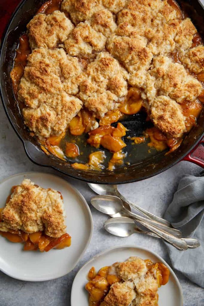 Peach Cobbler With Biscuit Topping