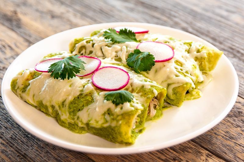 8. Gringo Enchiladas with Yellow Cheese vs. Enchiladas Suizas
