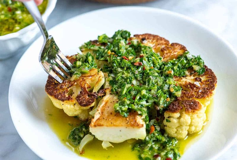 Cauliflower Steaks With Chimichurri