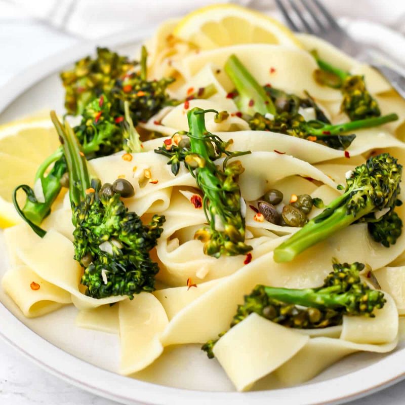 Roast Broccolini With Crispy Capers Pasta