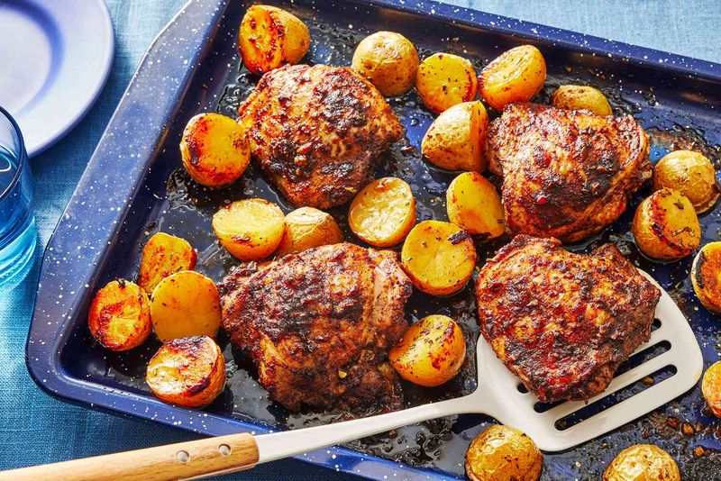 Chicken Thighs And Potatoes In One Pan
