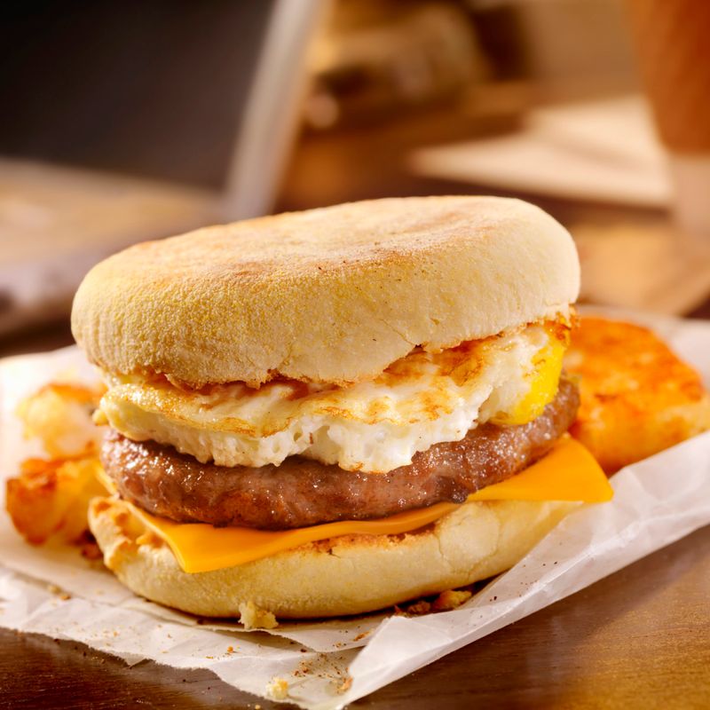 Fast-food breakfast sandwiches