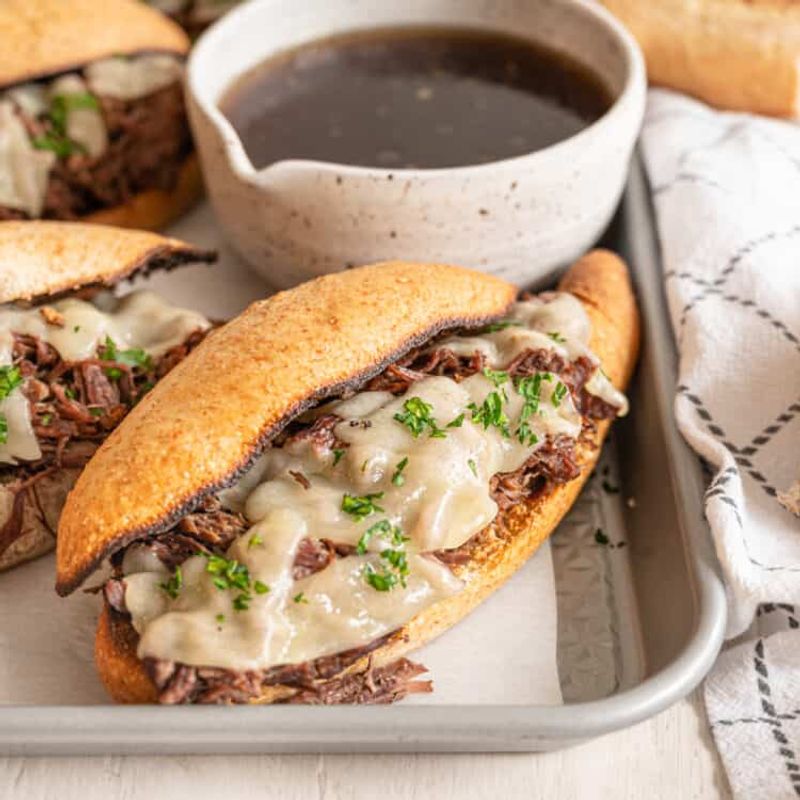 Slow Cooker Balsamic Beef Sandwiches