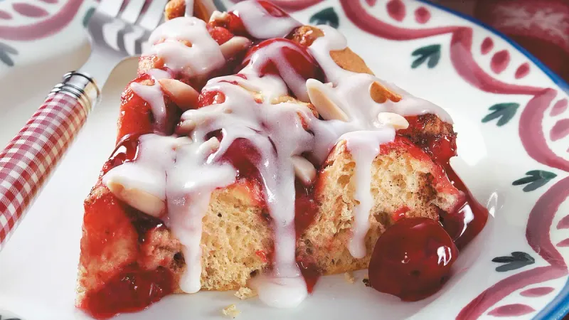 Cherry Almond Crater Cake