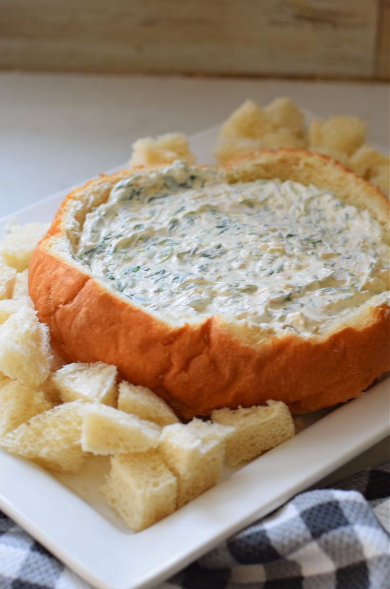 Spinach Dip In A Bread Bowl