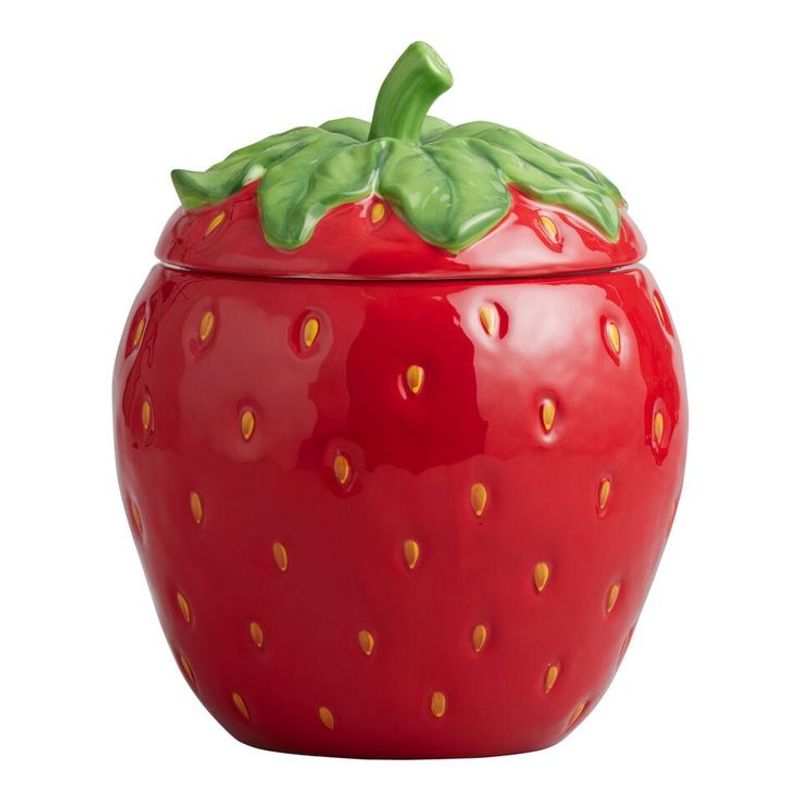 Ceramic Strawberry Jam Jar Style
