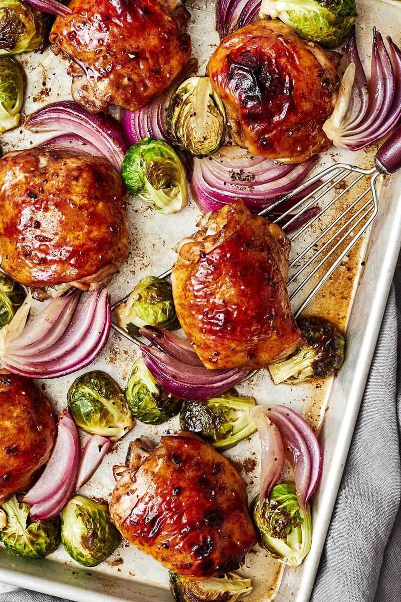 Balsamic Glazed Chicken and Brussels Sprouts