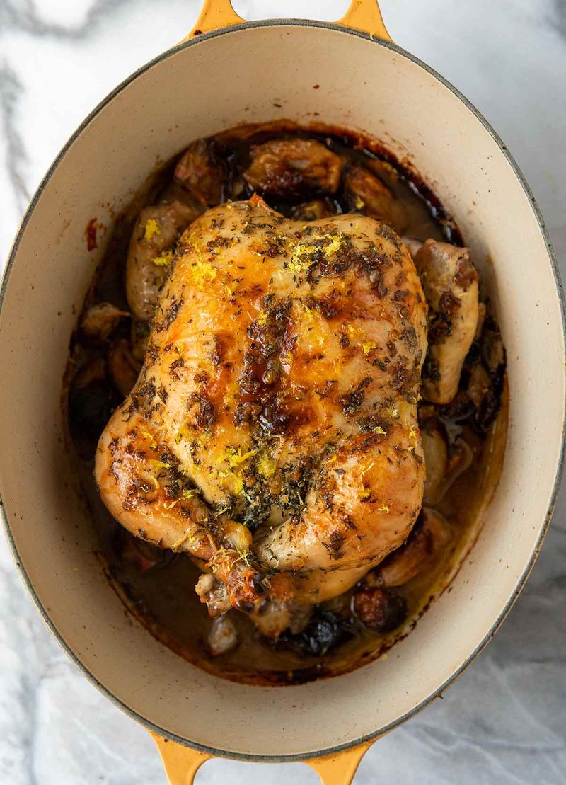 Herb-Crusted Roast Chicken with Pan Sauce